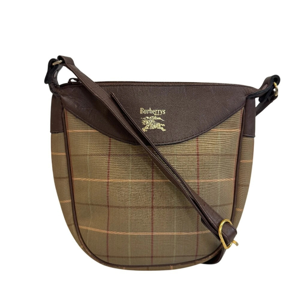 Burberrys Canvas Shoulder Bag, Brown